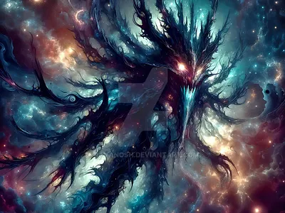 Nyadrazatha, the Star God alive ancient beautiful cosmic destructive detailed digital entity god living menacing ominous omnipotent omniscient primal primordial space timeless vast vivid