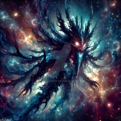 Nyadrazatha, the Star God alive ancient beautiful cosmic destructive detailed digital entity god living menacing ominous omnipotent omniscient primal primordial space timeless vast vivid