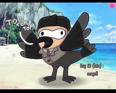 Maycean Day 28 (late): seagull art post art tag digital art drawing fan art illustration