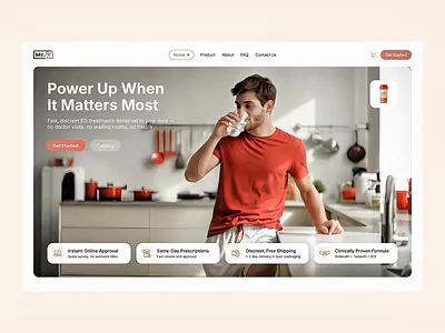 Mens Health & Wellness Company Website glp 1 hair loss healthcare website healthtech hims medical provider mens health mens health website design mens wellness mental health motion design muscle growth regrowth sexual health skin care treatment plans ui ux web design website design weight loss