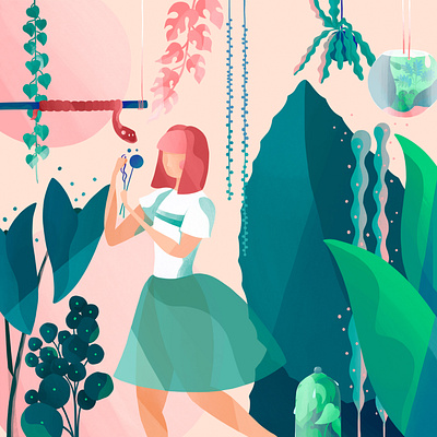 Planterina Dreamgarden digital illustration dreamgarden illustration illustrator plantgirl plantlover plants playoff snake usingadobe