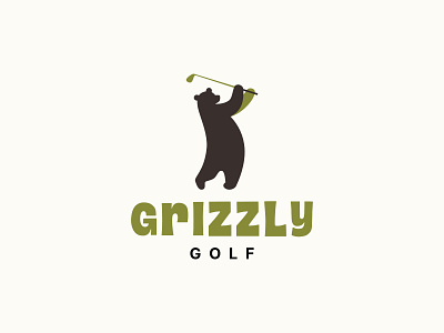 Bear Golf Logo animal bear club golf golf swing grizzly logo logos mascot silusilhouette sports
