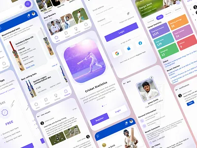 Cricket Mobile App Design app app design branding cricket design gradient graphic design logo research ui ux