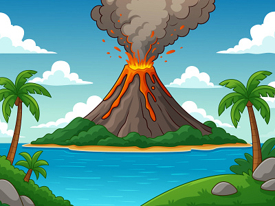 Vector Illustration of Volcano | Vector Background Design 2d 2d art 2d style artist cartoon cartoon background cartoon drawing cartoon style cartoonist design dribbble dribbble artist graphic design illustration vector volcano volcano cartoon
