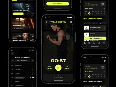 Fitness/Gym Mobile App Designs app branding design graphic design illustration logo typography ui ux vector