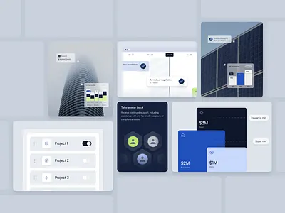 Website Widgets for a Modern Financial SaaS Platform fintech landing page microelements outcrowd platform design responsive design saas ui ui design ux uxui visual visual design web web design website widget