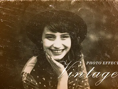 Vintage Photo Effect aged brown effect film old overlay photo photoshop psd retro sepia template texture vintage worn