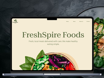 FreshSpire – Sustainable Food Marketplace Website ecofriendlydesign healthylifestyle landingpage minimaldesign moderndesign organicfood restaurantwebsite softui startupui uiux webdesign wellnessapp