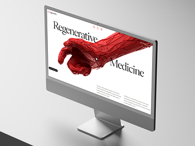 regenetix: AI Cellular Regeneration Website UI bioengineering biology website biotech landing page biotech web design biotech website biotechnology cell therapy website clean gene therapy lab grown tissue life science website minimal modern organ regeneration red regenerative medicine stem cell stem cell therapy therapeutic website tissue engineering