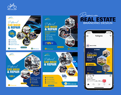 Car Repair & Service Social Media Post Design ad post design ads design branding car company design car post design car services design car services social media design car social post designs graphic design social media ads design social media branding social media post design
