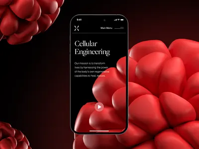 regenetix: AI Cellular Engineering & Regenerative Medicine UI bioengineering biology website biotech landing page biotech mobile biotech web design biotech website biotechnology cell therapy website clean gene therapy lab grown tissue minimal modern organ regeneration red regenerative medicine stem cell stem cell therapy therapeutic website tissue engineering