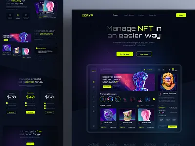 NFT Landing Page branding design figma graphic design illustration logo ui ux website design