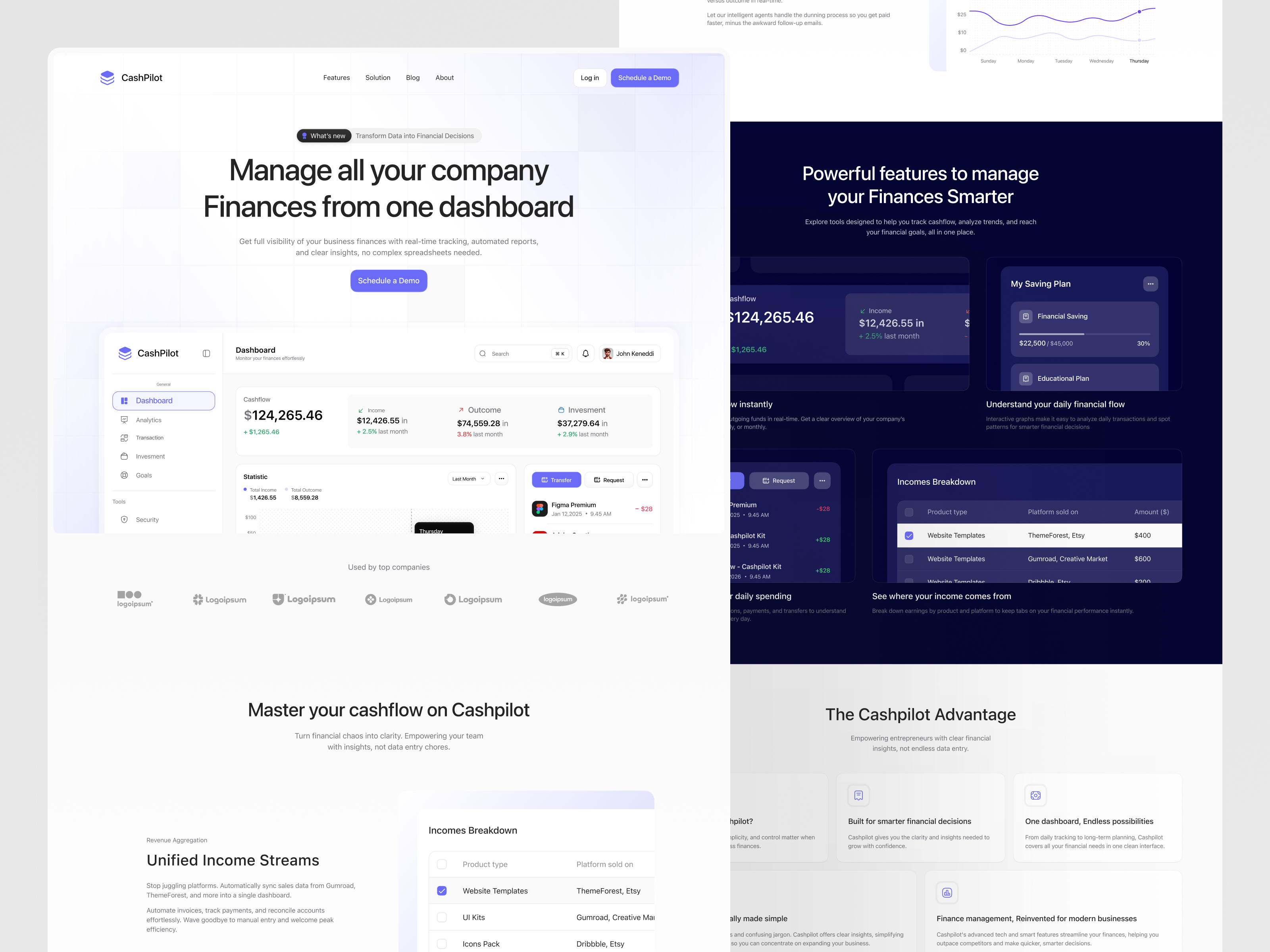 Example of Landing Page Design | 1 Home (3 Add On) 