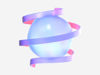 Sphere with Ribbon 3d animation blender