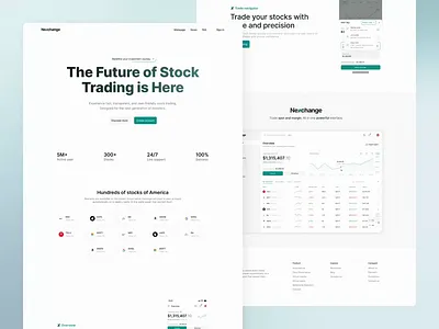 Stock Exchange - landing page design fintech flat landingpage stockapp ui ux webdesign