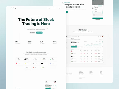 Stock Exchange - landing page design fintech flat landingpage stockapp ui ux webdesign