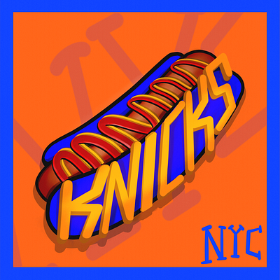NY- KNICKS adobe adobe photoshop brush drawing hotdog hotdogs i pad illustrations knicks new york newyorkknicks nyc procreate
