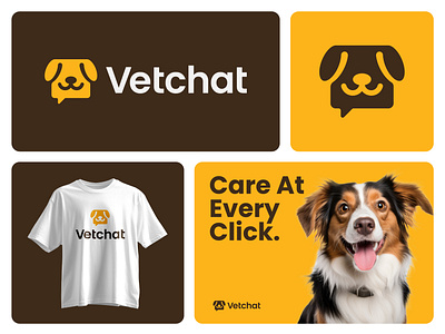 Veterinary Clinic logo design care chat cute dog logo logo design modern pet petcare playful support vet logo veterinary veterinary clinic logo design