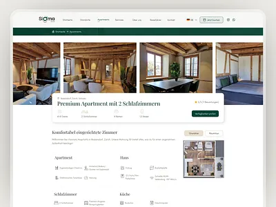 Room Detail Page UI booking app booking platform graphic design hospitality hotel hotel booking hotel website luxury luxury hotel room booking room detail page ui room details design swiss hotel travelling ui uiux design vacation