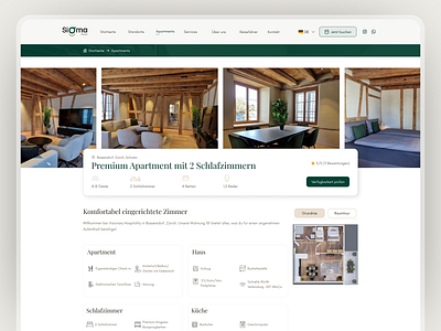 Room Detail Page UI booking app booking platform graphic design hospitality hotel hotel booking hotel website luxury luxury hotel room booking room detail page ui room details design swiss hotel travelling ui uiux design vacation