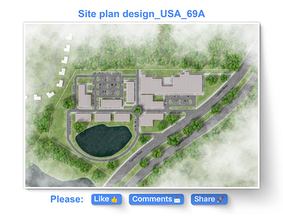 Mixed-Use Development Site Plan Along Cypress Parkway 2d rendering archiminy architecture portfoilo architecture visualization design illustration landscape master plan photoshop rendering rendering visualization