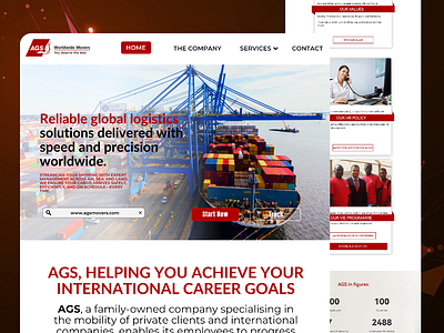AGS Logistics – Landing Page Design b2bdesign businesswebsite landing page landingpage leadgeneration minimaldesign responsivedesign ui uxui webdesign صفحة هبوط