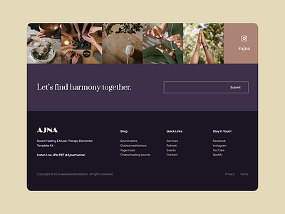 Purple Footer Design design footer footer copyright footer design form harmony instagram monochromatic monochrome natural colors nature newsletter newsletter subscription purple template webdesign website website design website footer website footer design