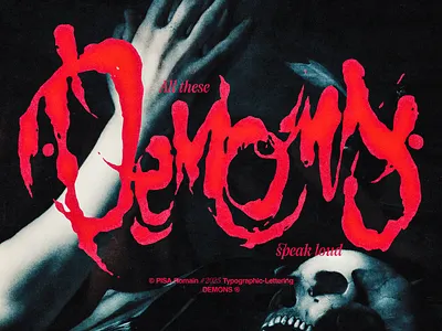 Demons - Typography Lettering calligraffiti calligraphy custom type demon font graff graphic design handlettering handwritten horror lettering letters logo movie signature tag type design typeface typography