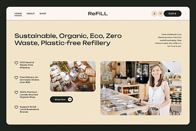 Zero Waste Shop eCommerce Elementor Pro Template Kit eco ecommerce elementor elementor pro elementor template kit food food shop grocery shop grocery store home page homepage landing organic plastic free refillery sustainable webdesign website wordpress zero waste