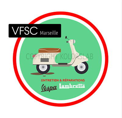 Projet de Logo branding graphic design lambretta logo massilia vespa