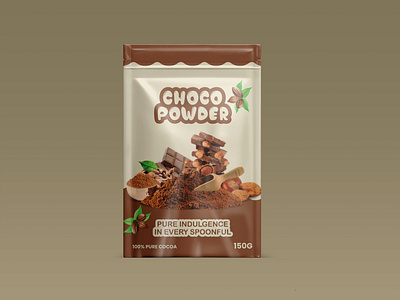 Choco Powder Packaging Design – Rich, Tempting branding choco powder packaging chocolate packaging creative packaging food food packaging design graphic design label design package branding packaging design pouch packaging