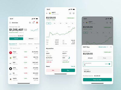 Stock Exchange App Concept UI Interactions animation design finance app fintech interaction design ui ux