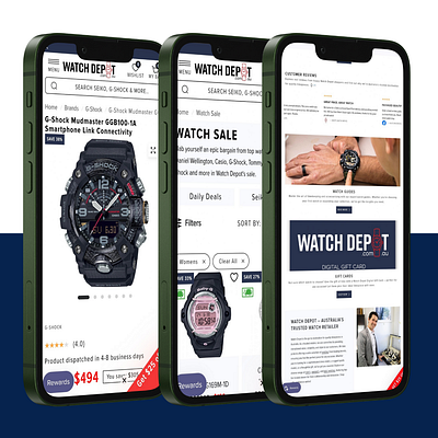 WatchDepot UI/UX Redesign brandidentity ecommercedesign luxurydesign minimalluxury onlinestore responsivedesign ui watchwebsite webdesign