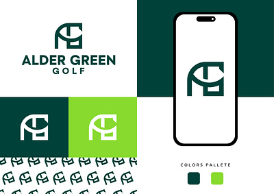 Alder Green Golf branding design graphic design icon logo vector