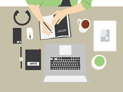 Desk Mode On | Flat illustration art direction digital art digital concent flat illustration illustration vector visualization