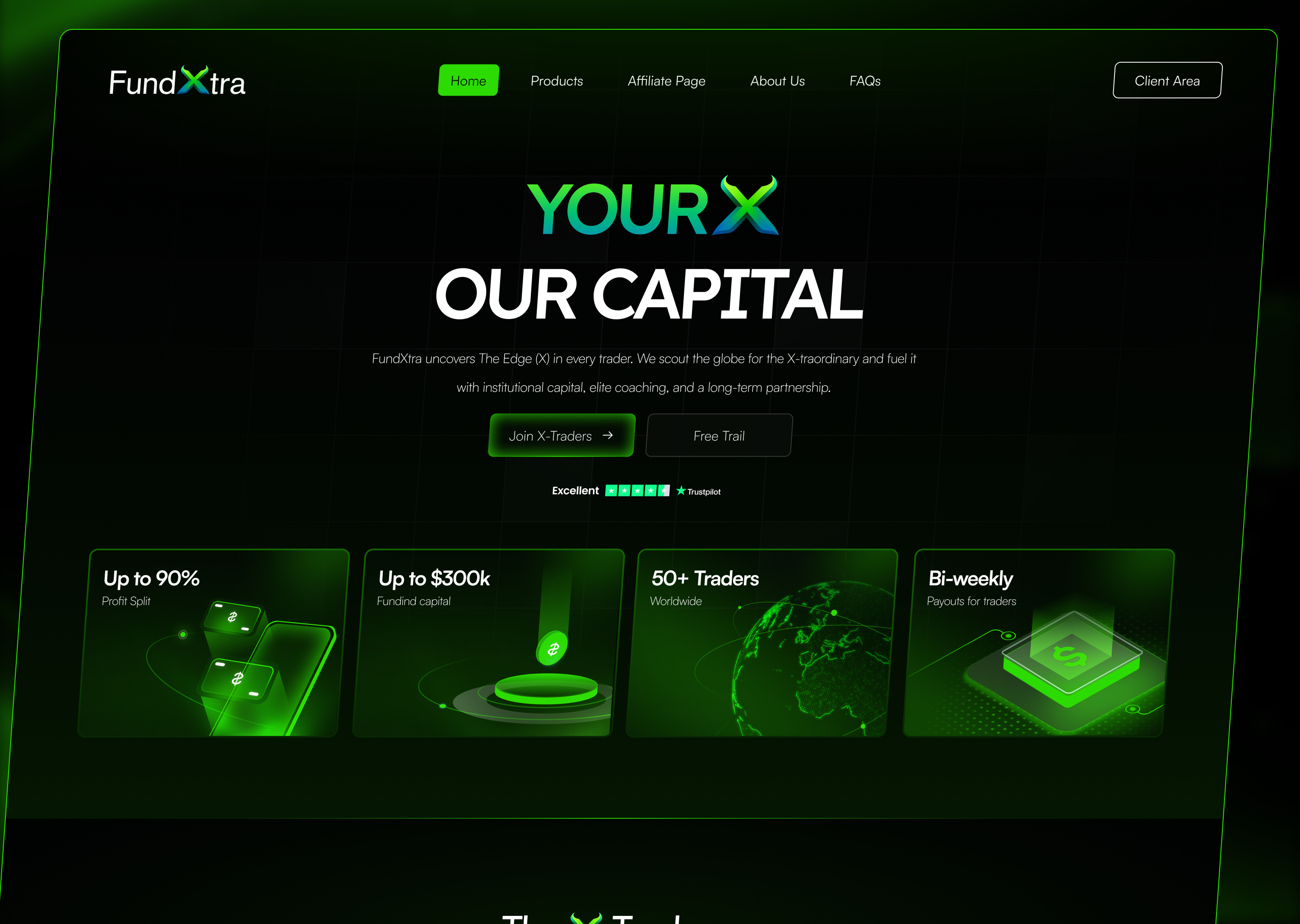 FundXtra - UI/UX & Web Development | Prop firm crypto crypto trading forex forex propfirm framer future future prop firm prop firm traders trading ui wordpress