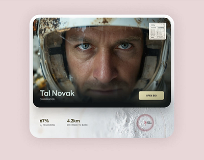 Space station UI card design figma space ui video