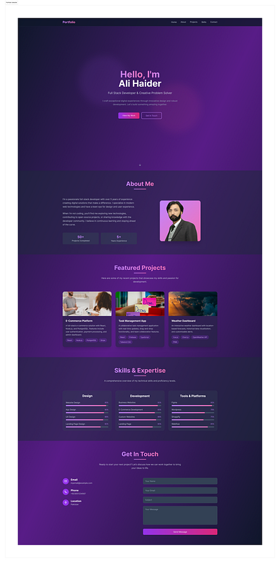 Portfolio Website landing page design portfolio landing page portfolio website