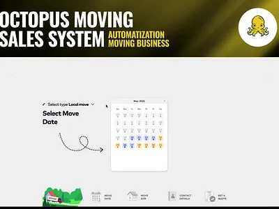 Octopus Moving Sales System app business conversion crm erp forms map moving relocation ui kit uiux web web design website
