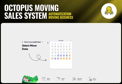 Octopus Moving Sales System app business conversion crm erp forms map moving relocation ui kit uiux web web design website