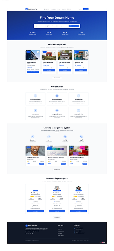 Real Estate investor website with IDX and CRM design idx website realestate website design