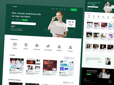 The Freelancer Hub Platform clients design developers freelance hero section hire hiring hr interface jobs marketplace online payments remote talent team ui ux web work
