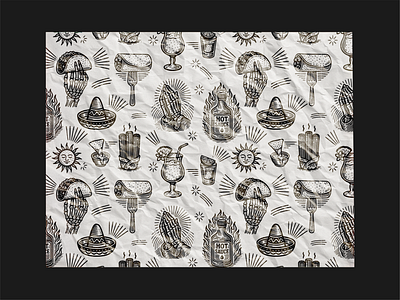 Casa Del Crave - Pattern branding design food foodart foodbrand graphic design hot illustration illustrations illustrative logo mexican pattern spicy streetfooddesign taco tacobrand typography vector vintageillustration