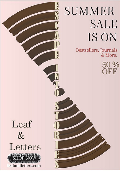 Escape Into Stories – Book Sale Poster branding graphic design minimal typography