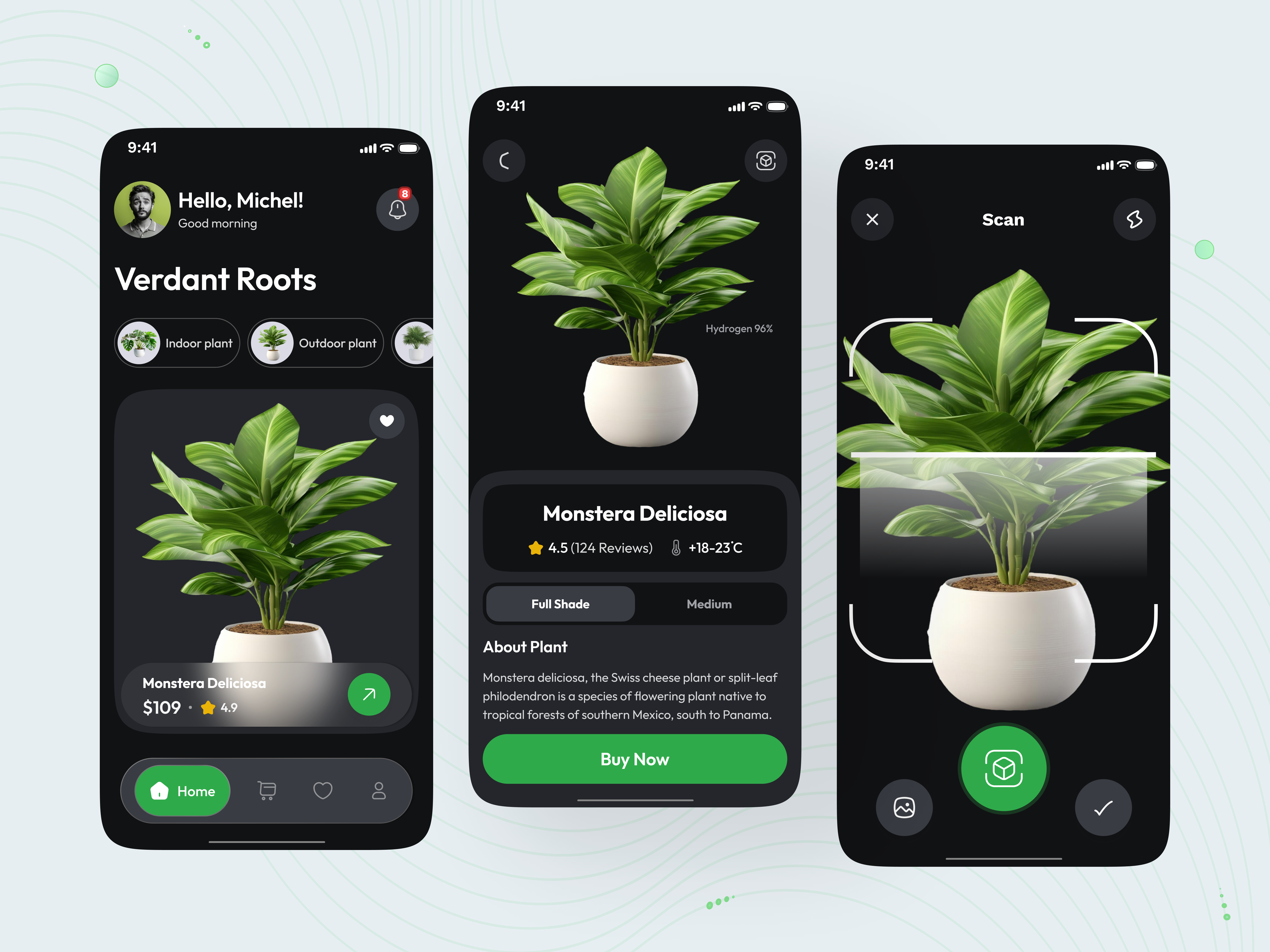 Plants care app design🌿 app design branding flower garden app modern uiux nature plant plant app plant care app plant care app design plant shop app plant store planting plants plat shop scanner trees trendy ui 2025 uiux web design