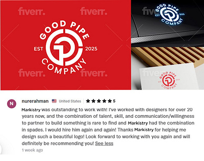 Good Pipe Company GPC Minimal Logo Designs 3d animation branding graphic design logo motion graphics ui