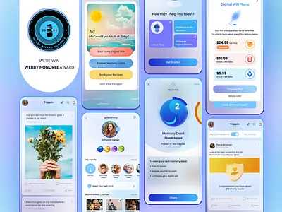 Legacy App app award branding challenge charity deeds design graphic design illustration interaction logo profile typography ui uidesign ux uxdesign webby webbyaward