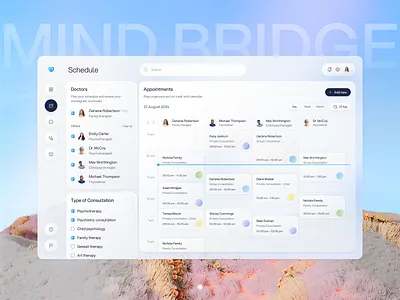 MindBridge - Mental Health App Design health app health app icon health dashboard health ui health website healthcare medical dashboard medical web app medical website design mental health mental health app mental health websites psychology psychology website psychotherapy logo therapy website web app web dashboard wellness website