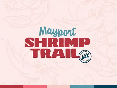 Mayport Shrimp Trail - Logo branding drawing florida graphic design illustration logo mascot shrimp typography visual identity wordmark