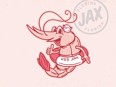 Mayport Shrimp Trail branding character design drawing florida illustration logo mascot shrimp visual identity